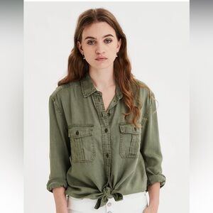 NWT American Eagle Oversized Military Button-up Shirt